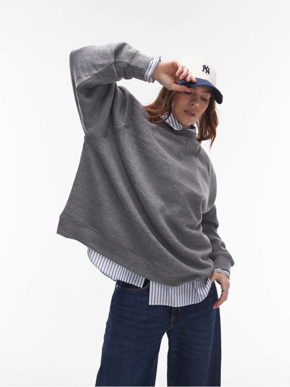 Topshop Oversized Raglan Crewneck Sweatshirt